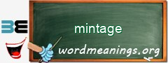 WordMeaning blackboard for mintage